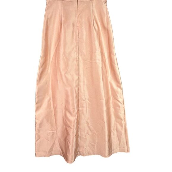 Alfred Sung Maxi Dress Gown Toasted Sugar Pink Sz 6R Satin Sleeveless V-Neck NWT - Picture 13 of 15